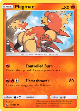 Magmar 18/156 Pokemon card