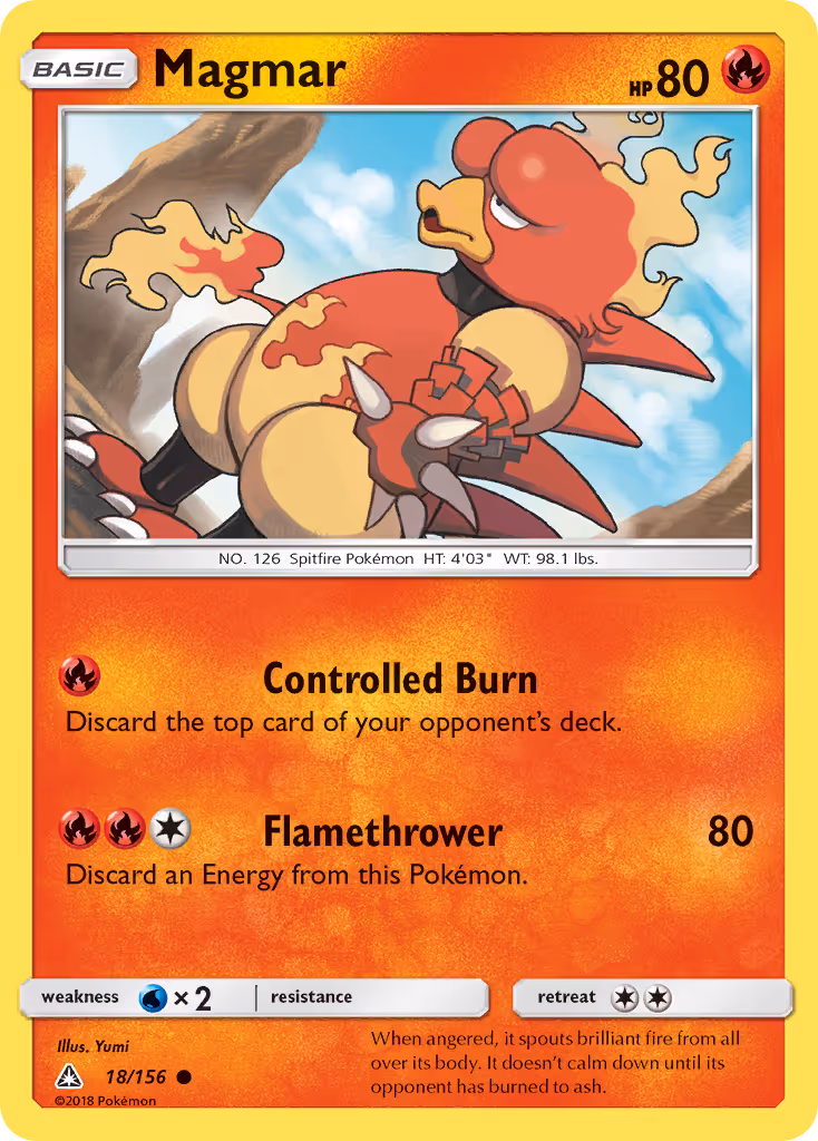 Magmar 18/156 Pokemon card