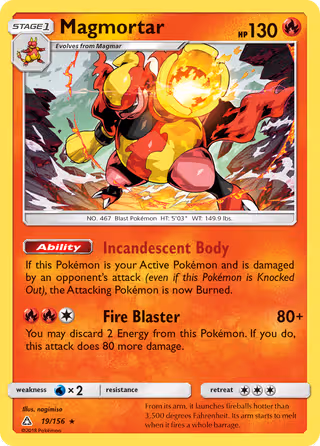 Magmortar 19/156 Pokemon card