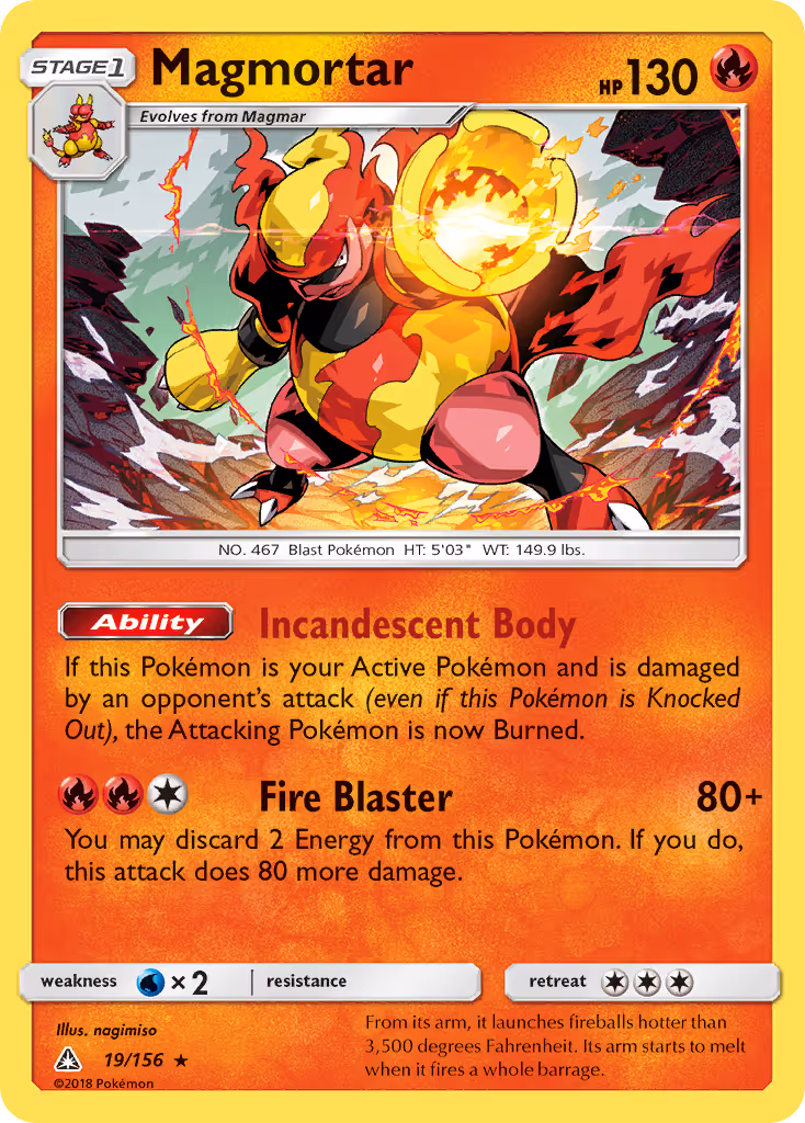 Magmortar 19/156 Pokemon card