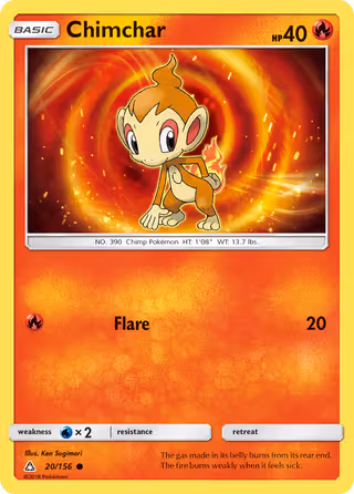 Chimchar 20/156 Pokemon card