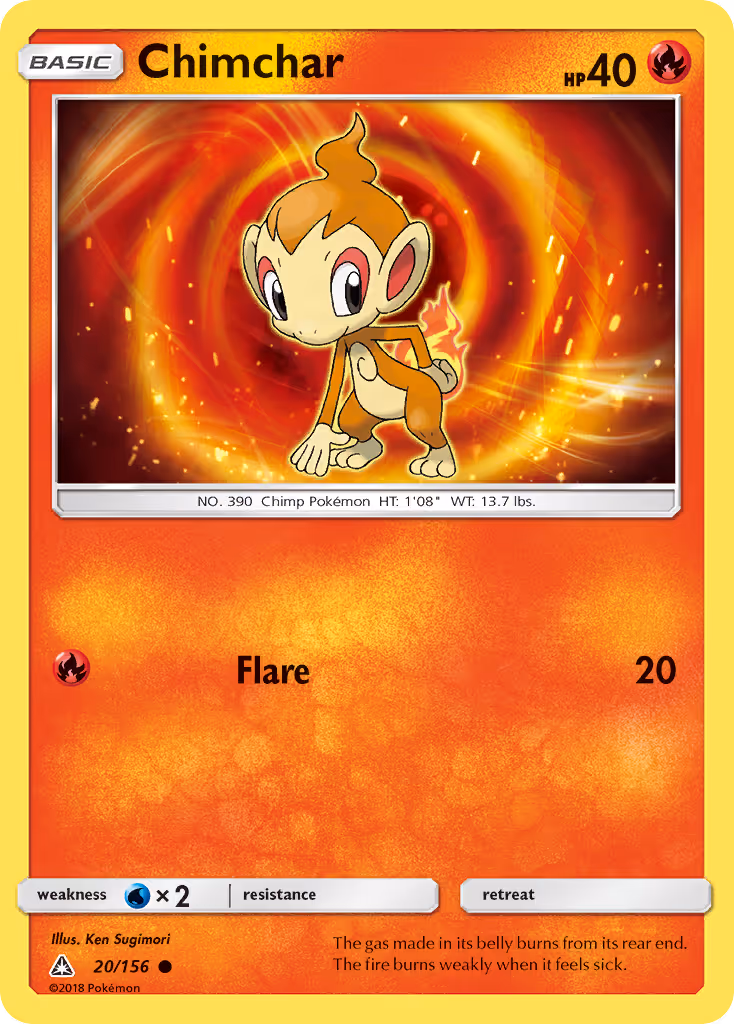 Chimchar 20/156 Pokemon card
