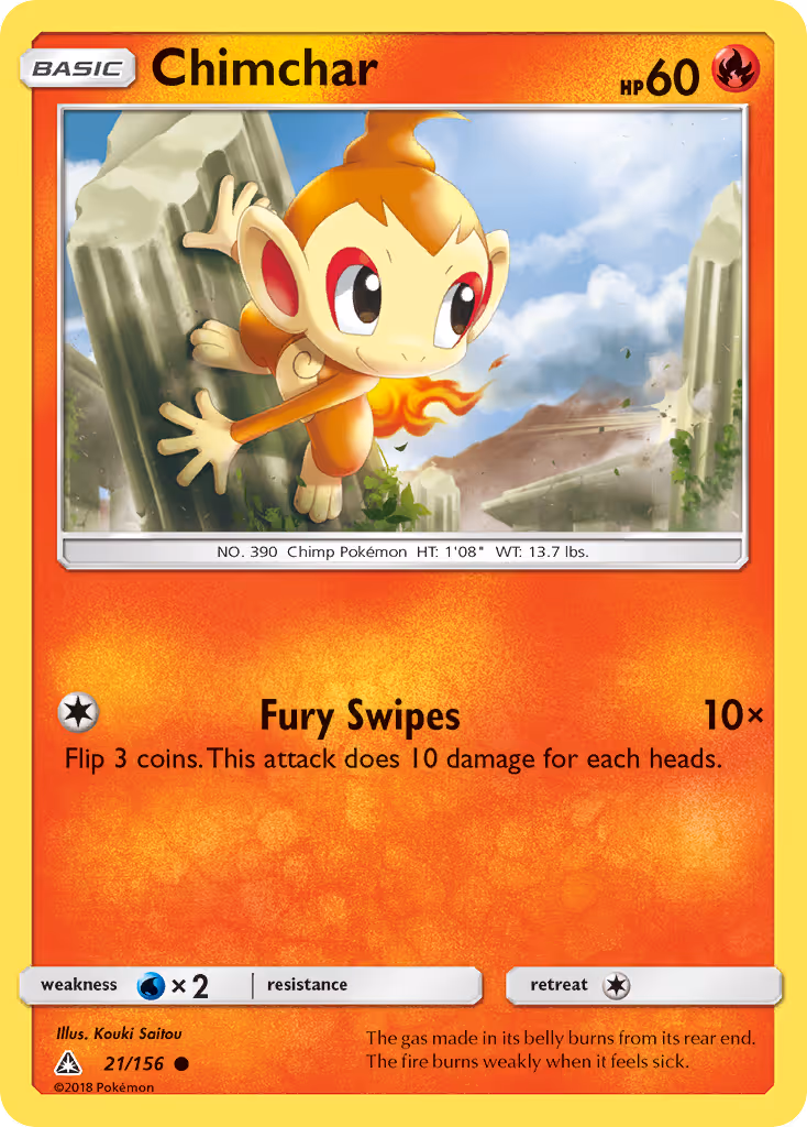 Chimchar 21/156 Pokemon card