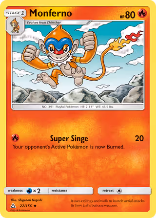Monferno 22/156 Pokemon card