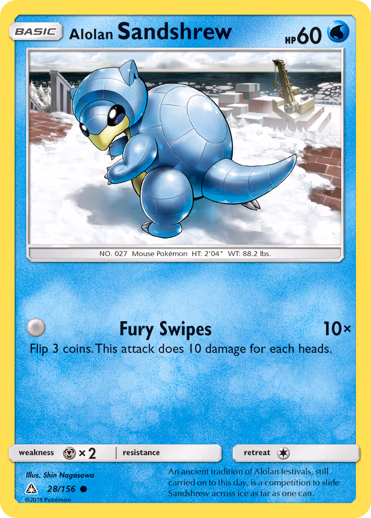 Alolan Sandshrew 28/156 Pokemon card