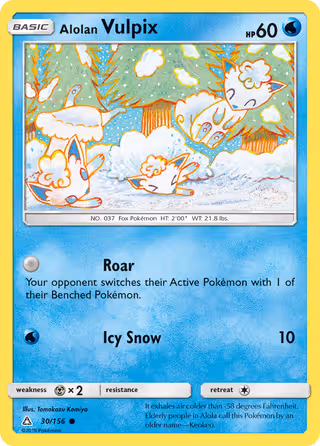 Alolan Vulpix 30/156 Pokemon card
