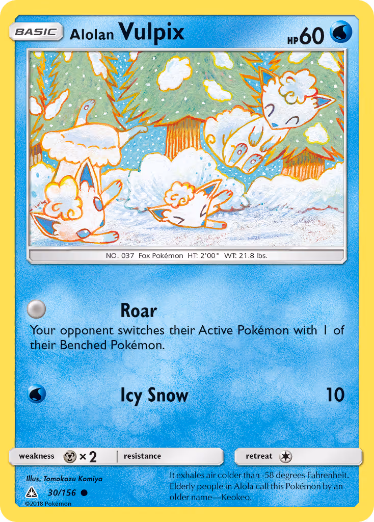 Alolan Vulpix 30/156 Pokemon card
