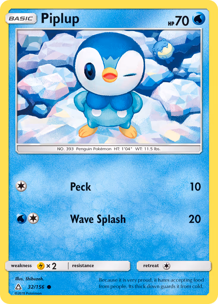 Piplup 32/156 Pokemon card