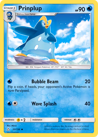 Prinplup 33/156 Pokemon card