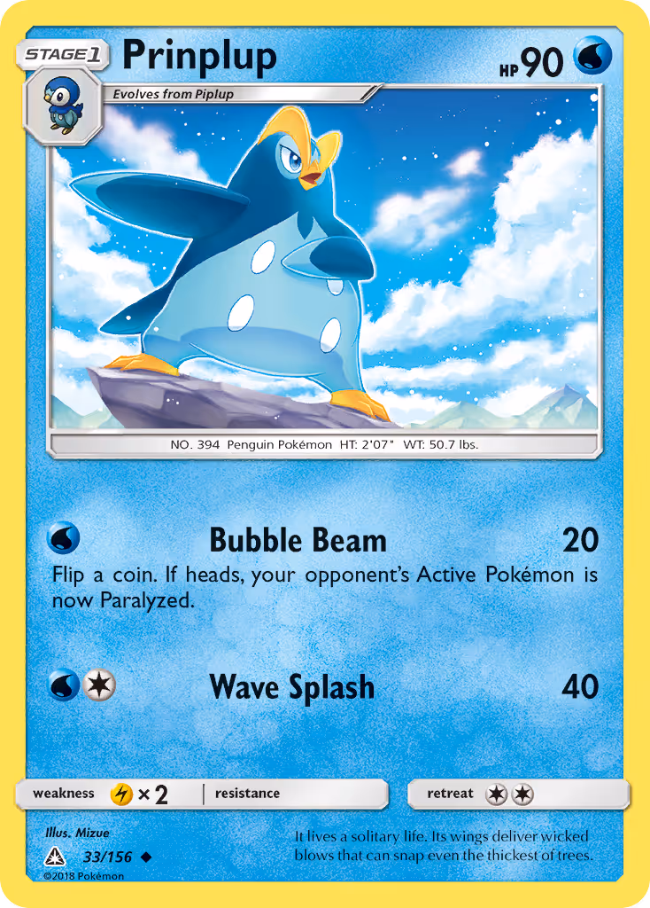Prinplup 33/156 Pokemon card