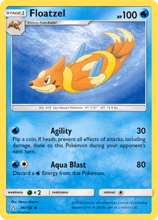 Floatzel 36/156 Pokemon card