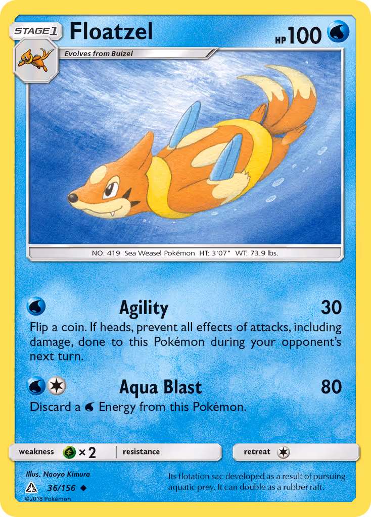 Floatzel 36/156 Pokemon card