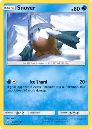 Snover 37/156 Pokemon card
