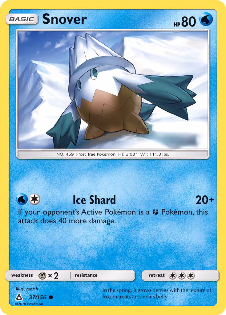 Snover 37/156 Pokemon card