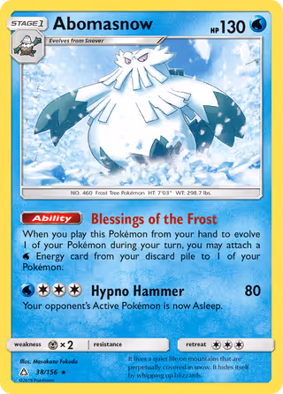 Abomasnow 38/156 Pokemon card