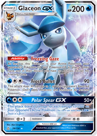 Glaceon GX 39/156 Pokemon card
