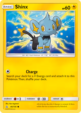 Shinx 46/156 Pokemon card