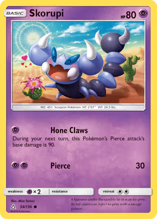 Skorupi 54/156 Pokemon card