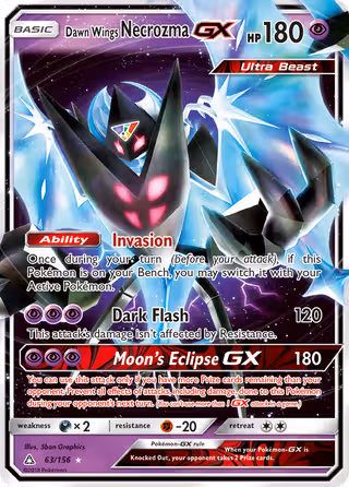 Dawn Wings Necrozma GX 63/156 Pokemon card