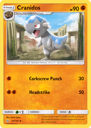 Cranidos 64/156 Pokemon card