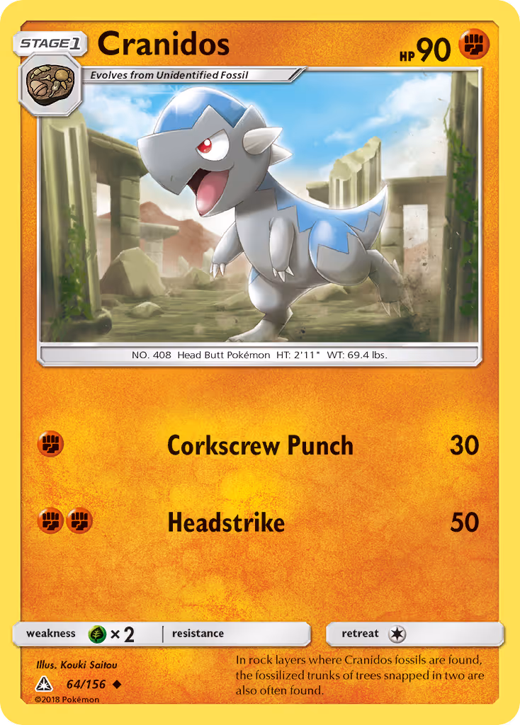 Cranidos 64/156 Pokemon card