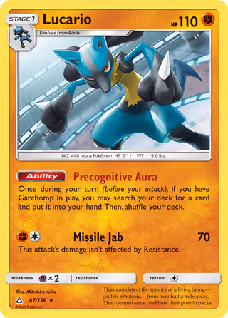 Lucario 67/156 Pokemon card