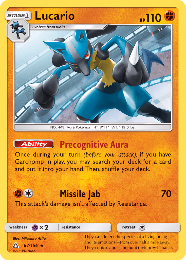 Lucario 67/156 Pokemon card