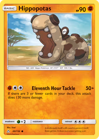Hippopotas 68/156 Pokemon card