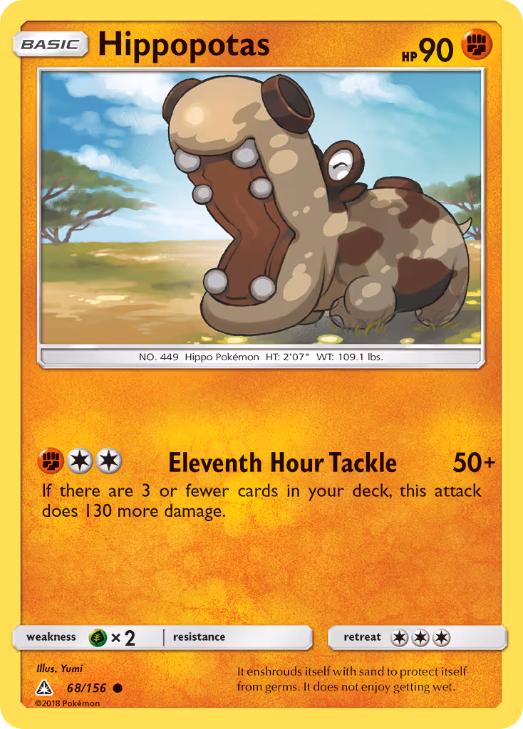 Hippopotas 68/156 Pokemon card