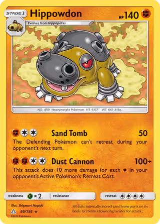 Hippowdon 69/156 Pokemon card
