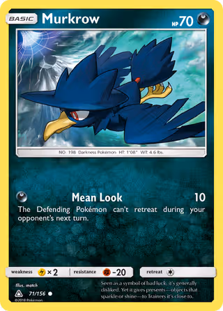 Murkrow 71/156 Pokemon card