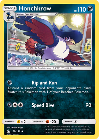Honchkrow 72/156 Pokemon card