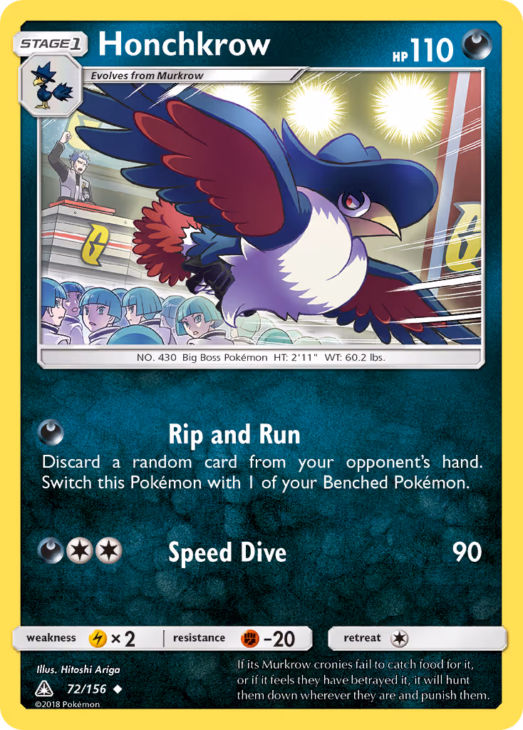 Honchkrow 72/156 Pokemon card