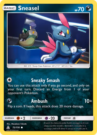 Sneasel 73/156 Pokemon card