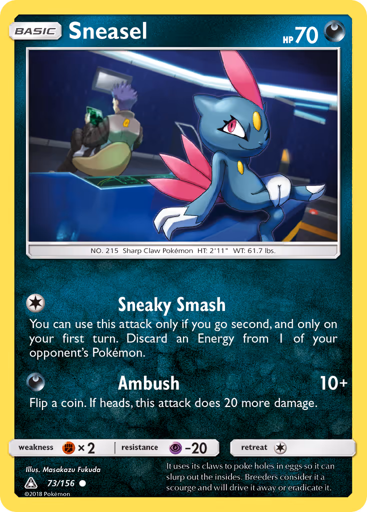 Sneasel 73/156 Pokemon card