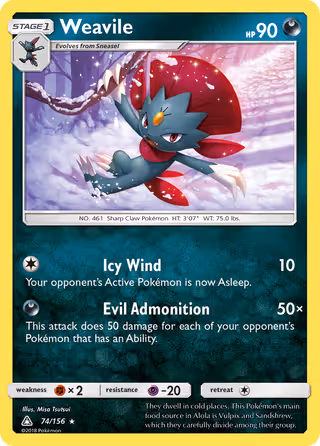 Weavile 74/156 Pokemon card