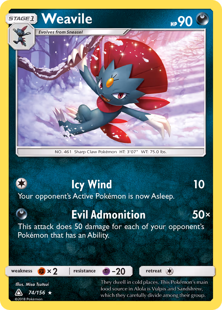 Weavile 74/156 Pokemon card