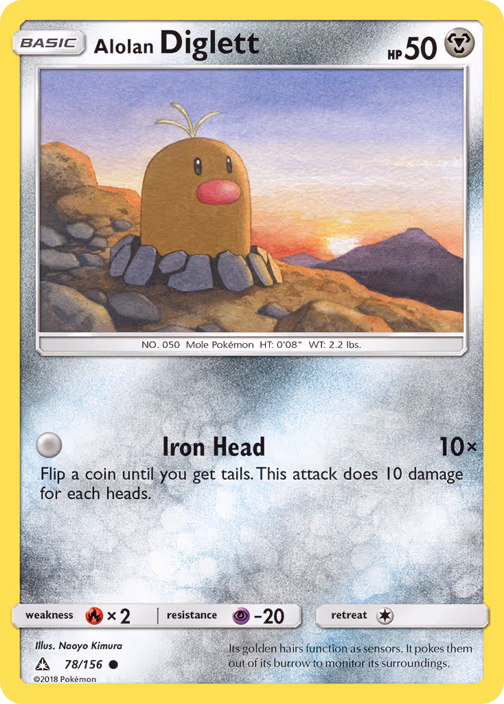 Alolan Diglett 78/156 Pokemon card