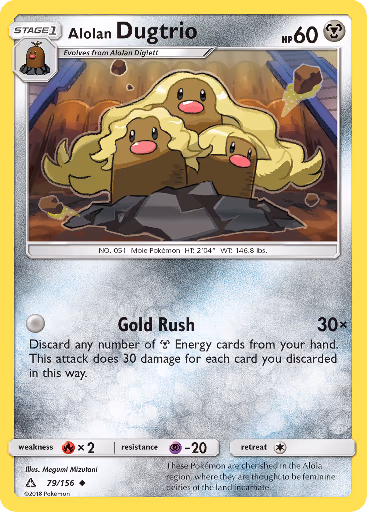 Alolan Dugtrio 79/156 Pokemon card