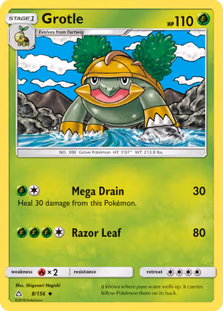 Grotle 8/156 Pokemon card
