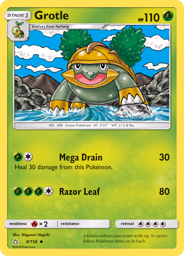 Grotle 8/156 Pokemon card