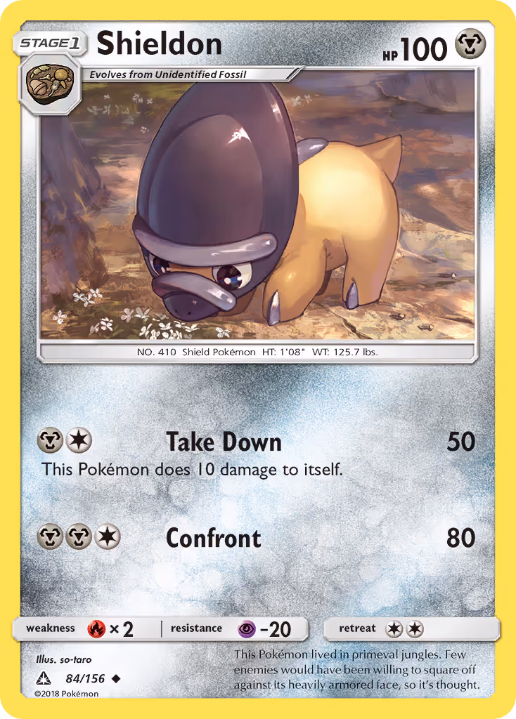 Shieldon 84/156 Pokemon card