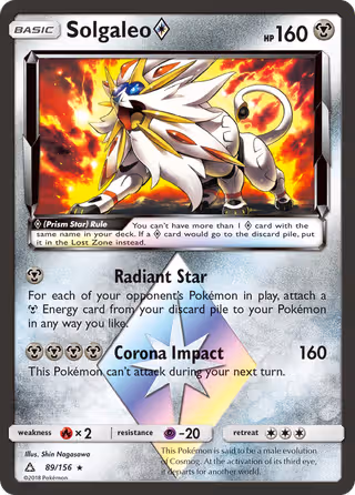 Solgaleo ◇ 89/156 Pokemon card