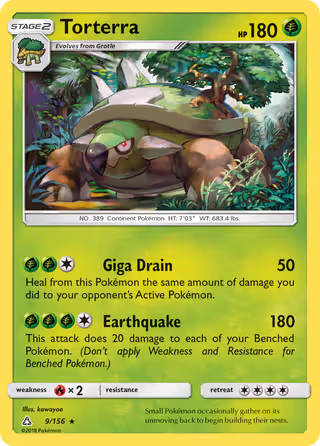 Torterra 9/156 Pokemon card