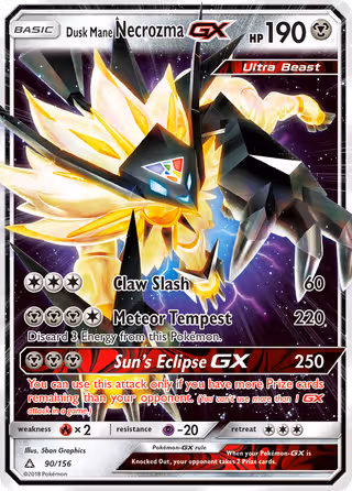 Dusk Mane Necrozma GX 90/156 Pokemon card