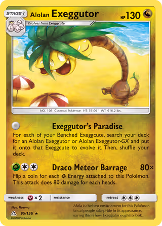 Alolan Exeggutor 95/156 Pokemon card