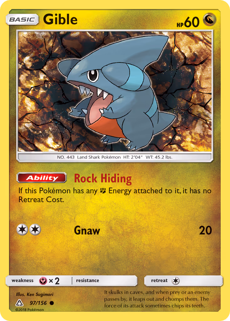 Gible 97/156 Pokemon card