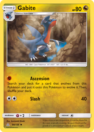 Gabite 98/156 Pokemon card