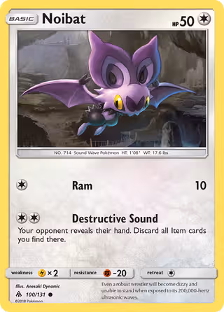 Noibat 100/131 Pokemon card