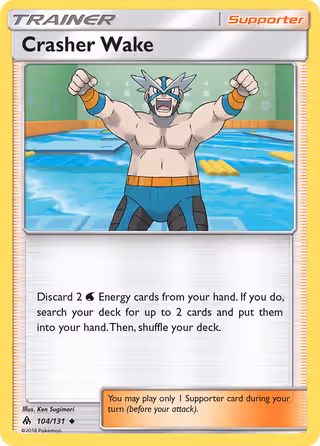 Crasher Wake 104/131 Pokemon card